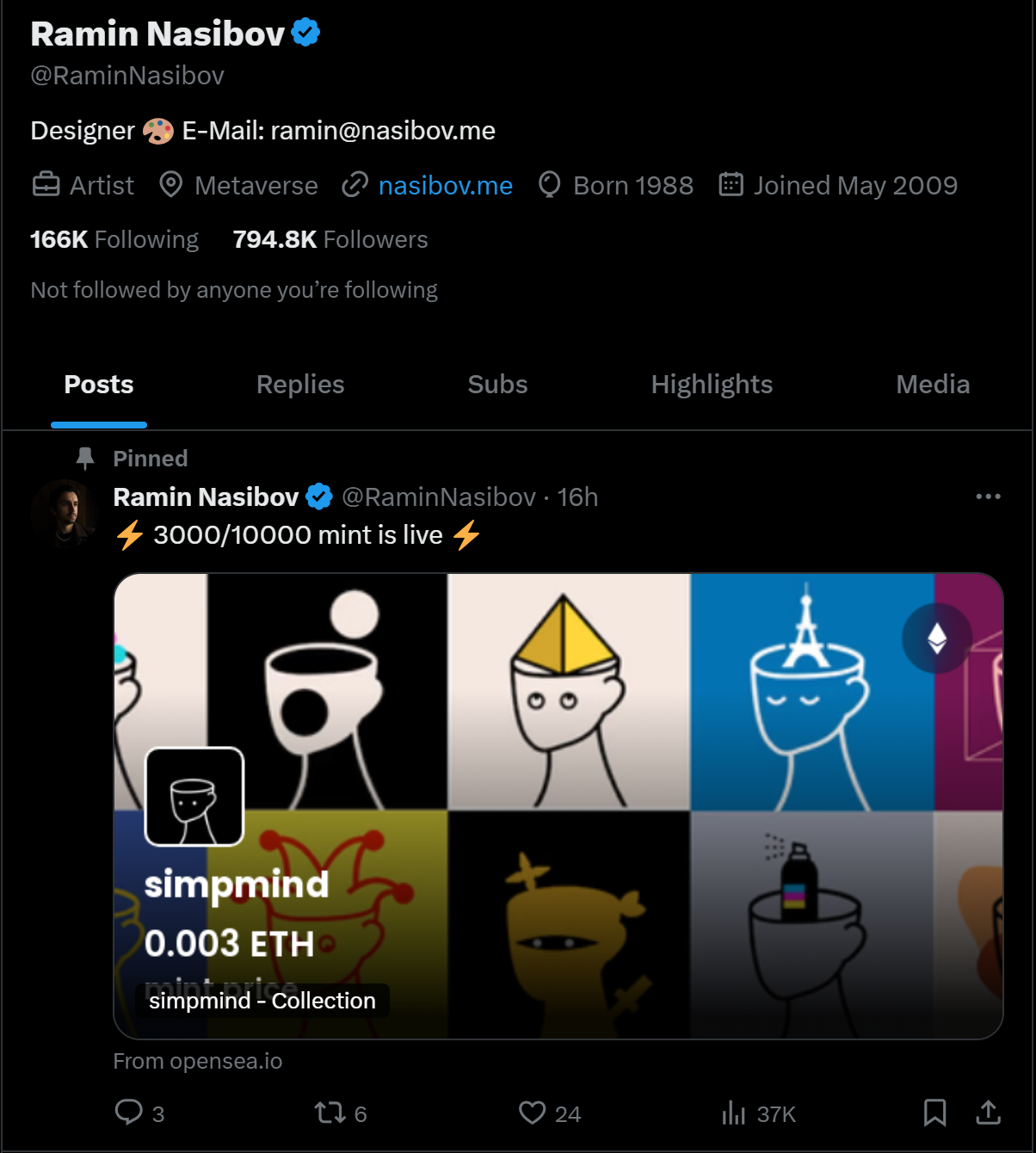 screenshot of mass following in action