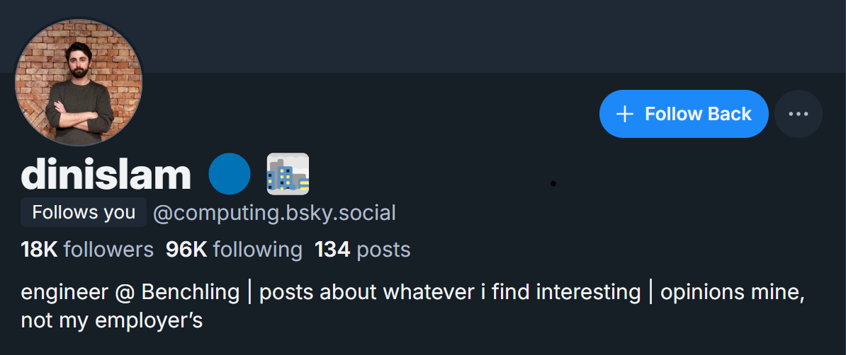 screenshot of mass following in action